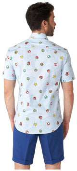 OppoSuits Men's Summer Shirts SHIRT Short Sleeve Super Mario Icons