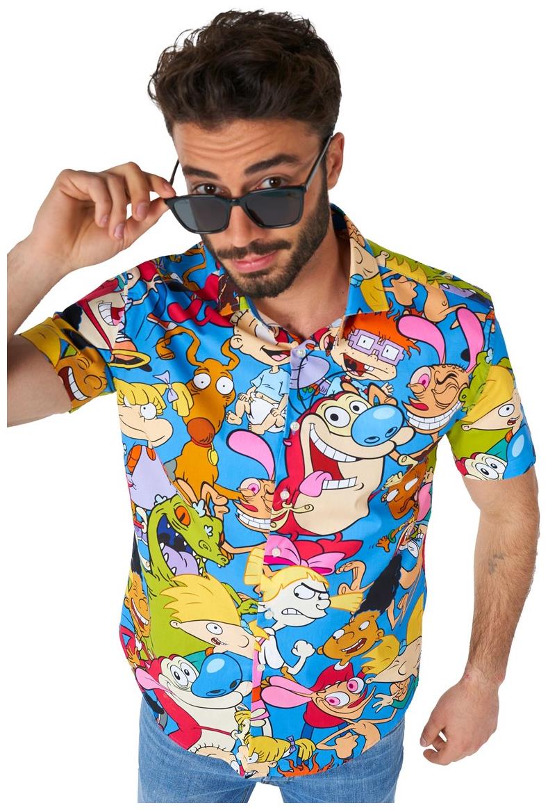 OppoSuits Nickelodeon Cartoons Short Sleeve Summer Shirt for Fun Parties and Casual Wear