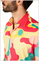 OppoSuits Men's Summer Shirts SHIRT Short Sleeve Coral Camo