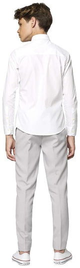 OppoSuits Teen Boys' Shirts SHIRT LS White Knight Teen Boys