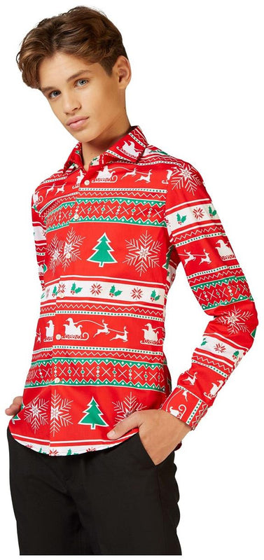OppoSuits Teen Boys' Shirts SHIRT LS Winter Wonderland