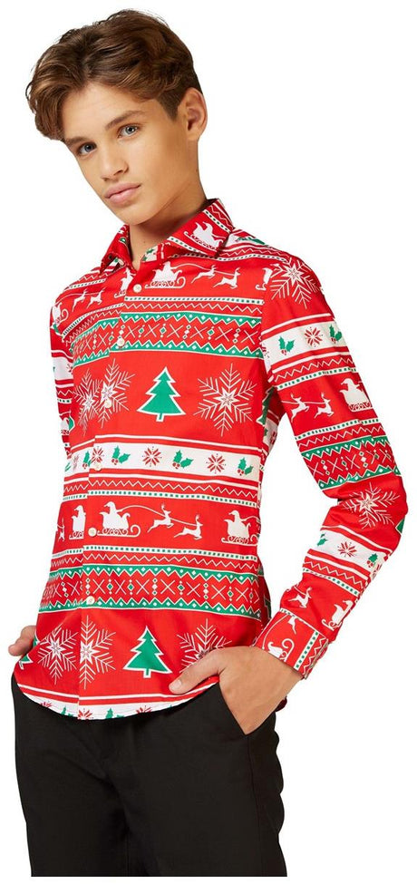 OppoSuits Teen Boys' Shirts SHIRT LS Winter Wonderland