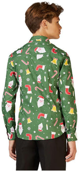 OppoSuits Teen Boys' Shirts SHIRT LS Santaboss