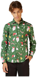 OppoSuits Teen Boys' Shirts SHIRT LS Santaboss