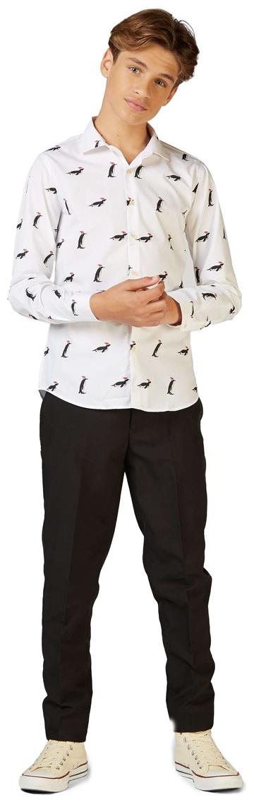 OppoSuits Christmas Penguins Shirt for Teen Boys for Holiday Celebrations and Festive Gatherings