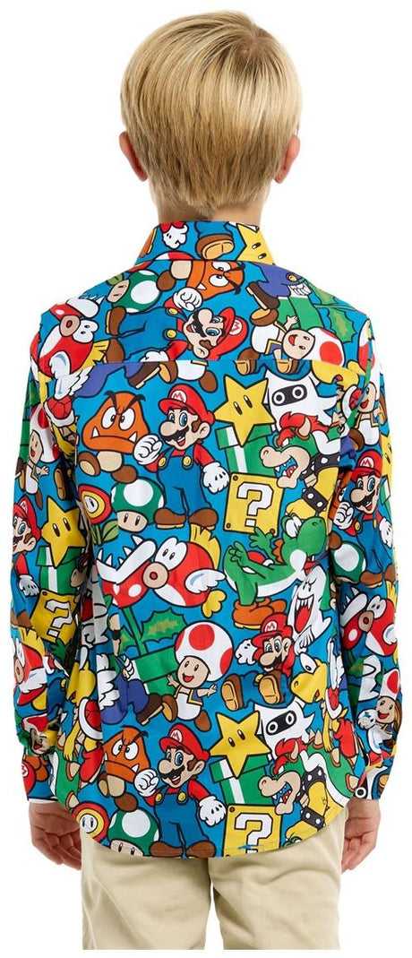 OppoSuits Teen Boys' Shirts SHIRT LS Super Mario Teen Boys