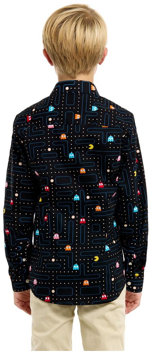 Stylish OppoSuits Pac-Man Long Sleeve Shirt for Teens Perfect for Game Parties and Daily Wear