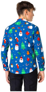 OppoSuits Teen Boys' Shirts SHIRT LS Festivity Blue Teen Boys