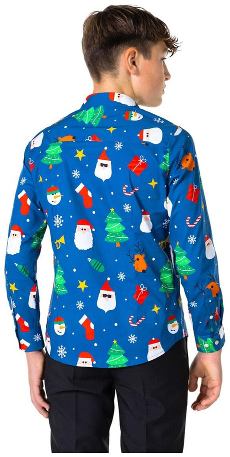 OppoSuits Teen Boys' Shirts SHIRT LS Festivity Blue Teen Boys
