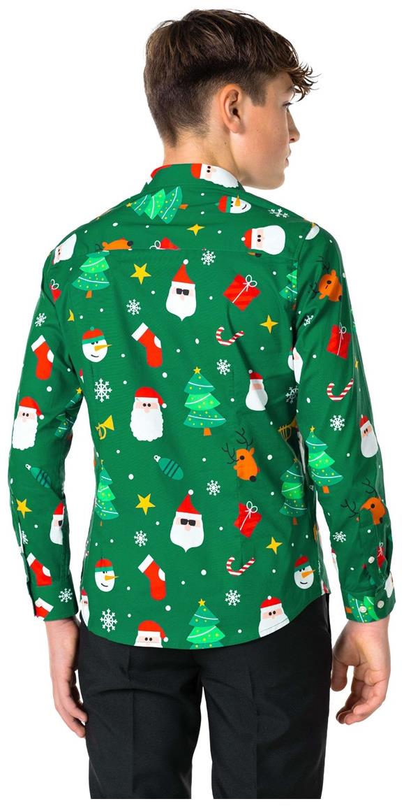 OppoSuits Teen Boys' Shirts SHIRT LS Festivity Green Teen boys