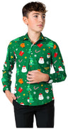 OppoSuits Teen Boys' Shirts SHIRT LS Festivity Green Teen boys