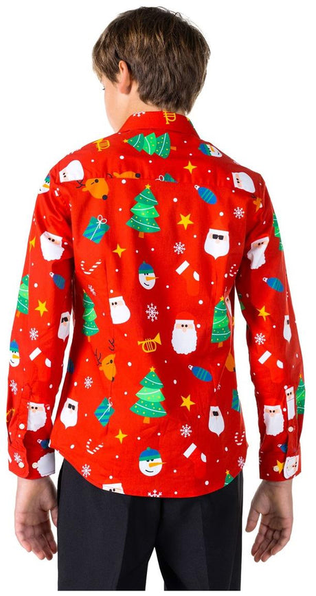OppoSuits Teen Boys' Shirts SHIRT LS Festivity Red Teen boys