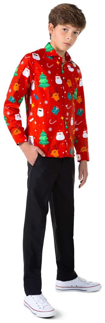 OppoSuits Teen Boys' Shirts SHIRT LS Festivity Red Teen boys