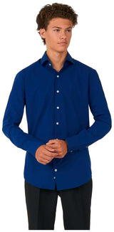 Stylish OppoSuits Teen Boys Shirt LS Navy Royale for Formal Events Weddings and Celebrations