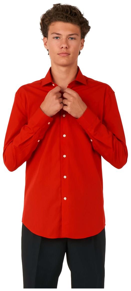 Stylish OppoSuits Red Devil Shirt for Teen Boys for Halloween Parties, Christmas, and Special Events