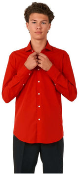 Stylish OppoSuits Red Devil Shirt for Teen Boys for Halloween Parties, Christmas, and Special Events