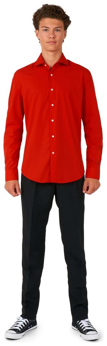 Stylish OppoSuits Red Devil Shirt for Teen Boys for Halloween Parties, Christmas, and Special Events