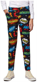 Comic Book Themed OppoSuits Badaboom Suit for Teen Boys Halloween Parties and Special Events