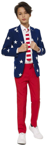 OppoSuits Teen Boys Stars & Stripes Patriotic Suit for 4th of July Prom Events and Fun Celebrations