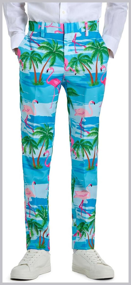 Fun Colorful Flamingo Suit for Teen Boys for Poolside Parties Proms and Weddings