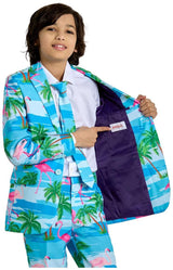 Fun Colorful Flamingo Suit for Teen Boys for Poolside Parties Proms and Weddings
