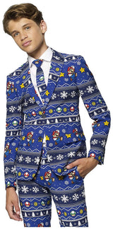Playful OppoSuits Teen Boys Merry Mario Suit for Halloween Parties Costume Events and Holiday Celebrations