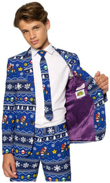 Playful OppoSuits Teen Boys Merry Mario Suit for Halloween Parties Costume Events and Holiday Celebrations