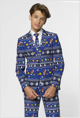 Playful OppoSuits Teen Boys Merry Mario Suit for Halloween Parties Costume Events and Holiday Celebrations