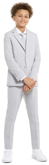 Stylish OppoSuits Teen Boys Groovy Grey Suit for Formal Events and Casual Gatherings