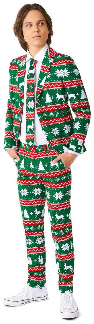 Festive Green OppoSuits for Teen Boys Holiday Celebrations and Costume Parties
