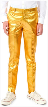 Stylish OppoSuits Teen Boys Groovy Gold Suit for Holiday Celebrations Parties and Dress Up Events