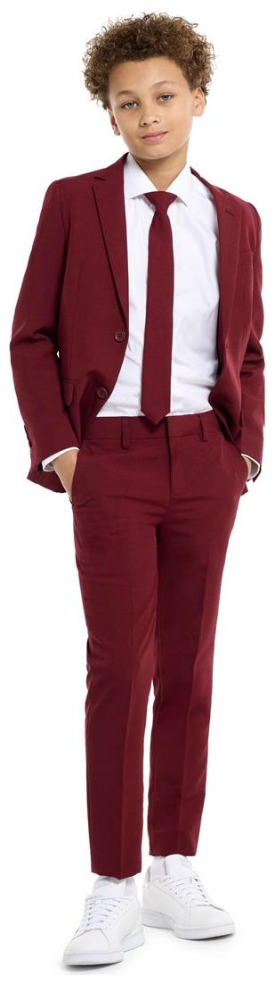 Stylish OppoSuits Blazing Burgundy Suit for Teen Boys Halloween Parties and Year-Round Events