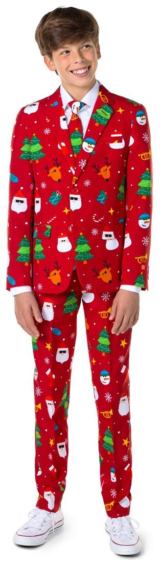 OppoSuits Festivity Red Suit for Teenage Boys Holiday Parties Christmas Celebrations and Special Occasions