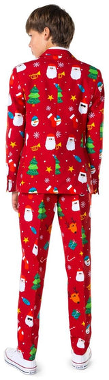 OppoSuits Festivity Red Suit for Teenage Boys Holiday Parties Christmas Celebrations and Special Occasions