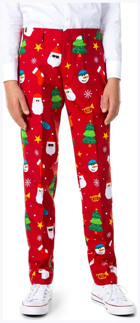 OppoSuits Festivity Red Suit for Teenage Boys Holiday Parties Christmas Celebrations and Special Occasions