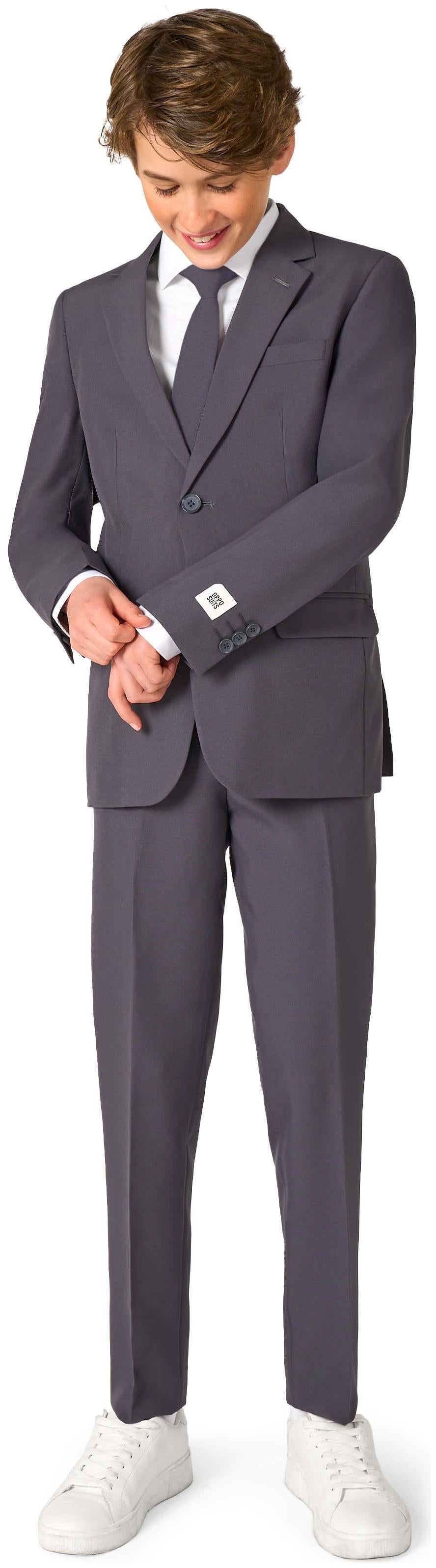 OppoSuits Teen Boys Suit in Charcoal for Stylish Halloween Parties and Special Occasions
