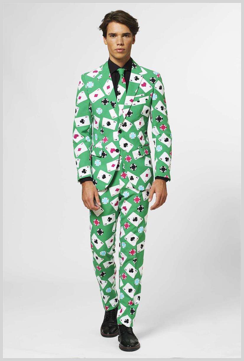 Stylish OppoSuits Poker Face Suit for Casino Nights Parties and Themed Events