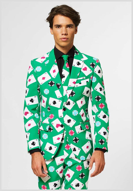 Stylish OppoSuits Poker Face Suit for Casino Nights Parties and Themed Events