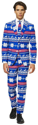 OppoSuits Men's The Rudolph Suit for Festive Holiday Parties Family Gatherings and Cosplay Events