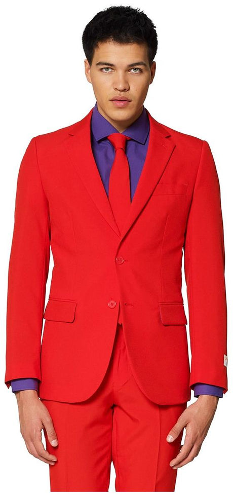 OppoSuits Red Devil Men's Suit for Halloween Parties Costume Events and Dress Up Occasions