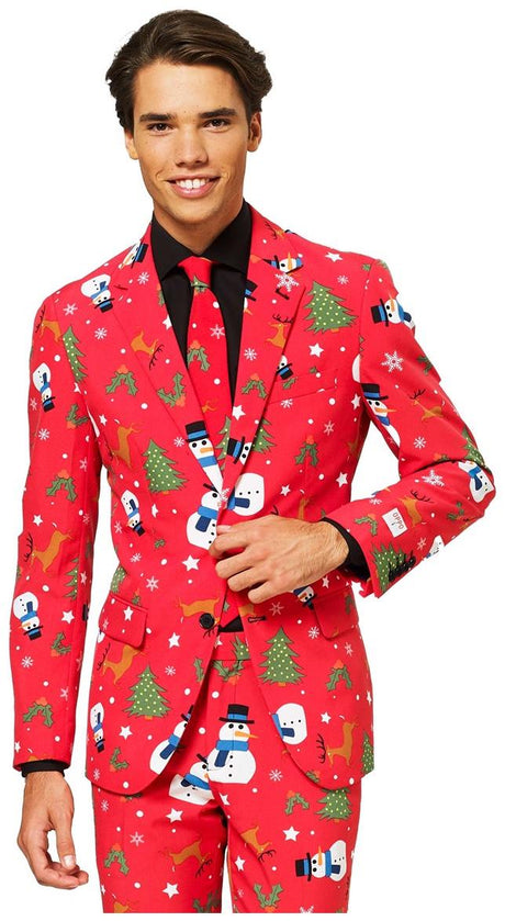 Premium OppoSuits Men's Christmaster Suit for Holiday Parties Christmas Events and Festive Gatherings