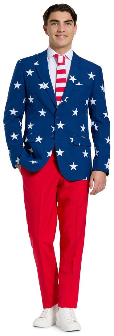 OppoSuits Stars and Stripes Suit for Patriotic Events and Holiday Celebrations