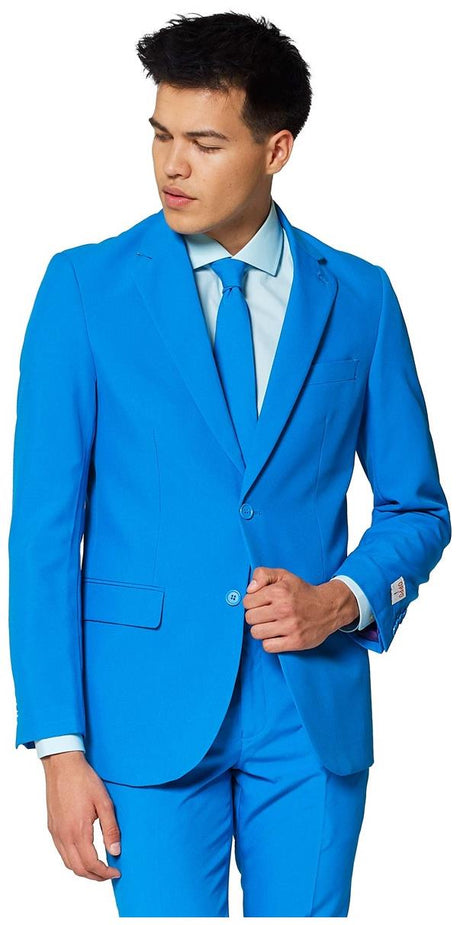 OppoSuits Blue Steel Men's Suit for Fashion Events Weddings and Special Occasions