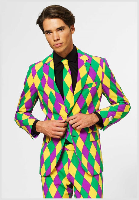 Vibrant OppoSuits Harleking Suit for Costume Parties Festivals and Mardi Gras Events