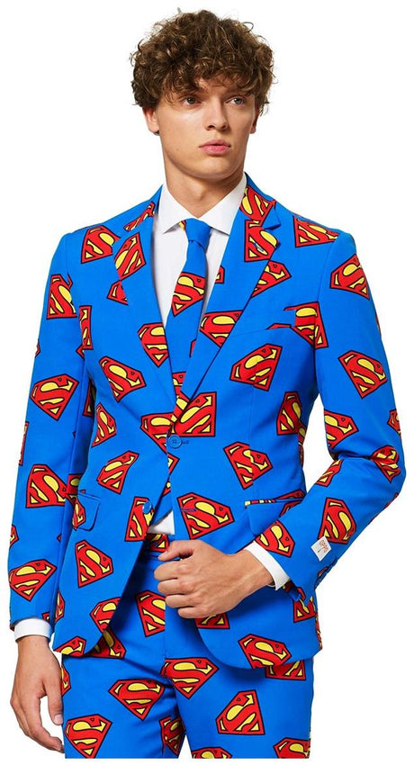 OppoSuits SupermanT Suit for Halloween Parties Dress Up Events and Comic Con