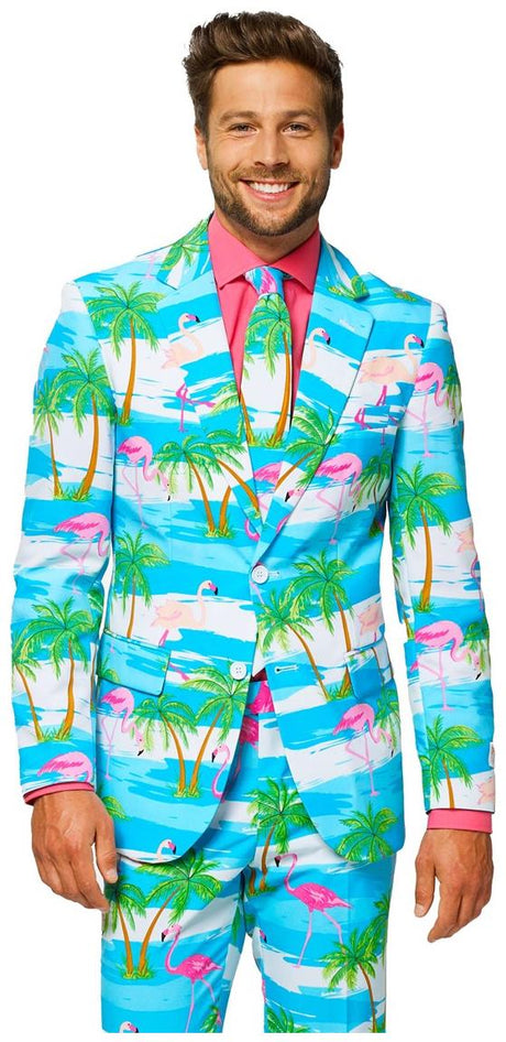 OppoSuits Flaminguy Men's Suit for Tropical Parties Summer Events and Costume Celebrations