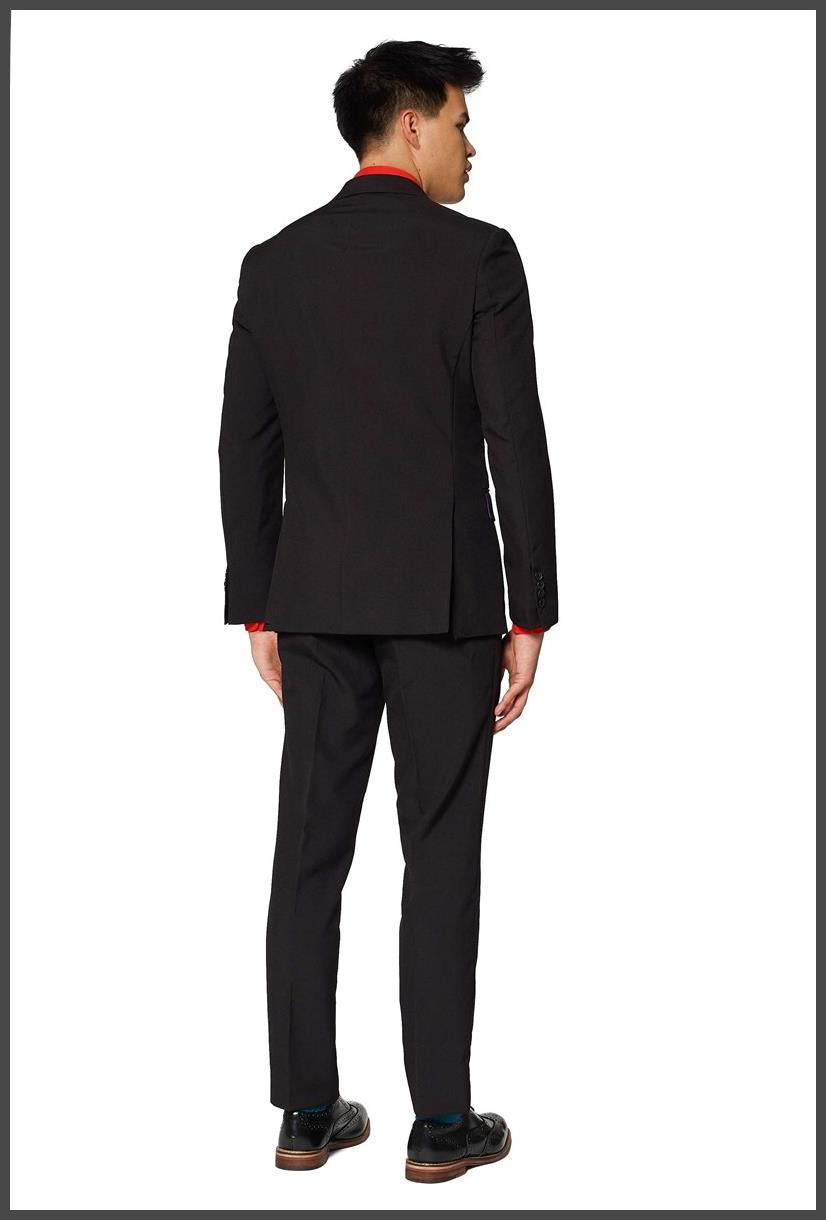 Stylish OppoSuits Black Knight Suit for Fashionable Parties Costume Events and Celebrations
