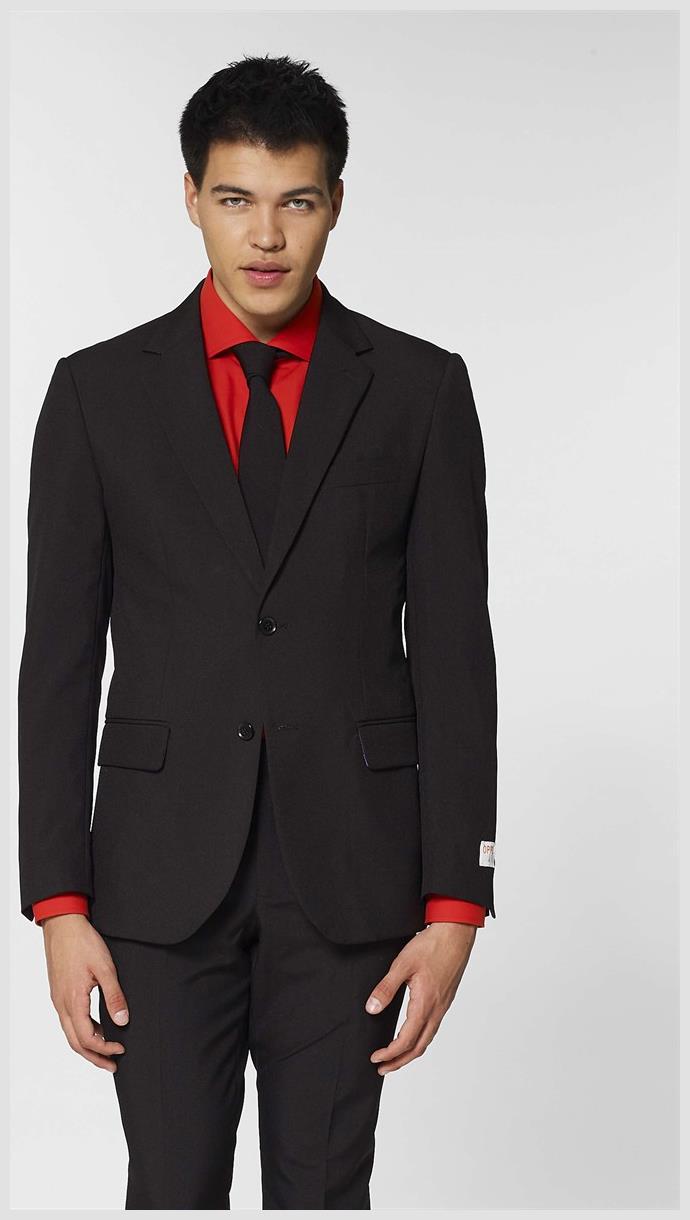 Stylish OppoSuits Black Knight Suit for Fashionable Parties Costume Events and Celebrations