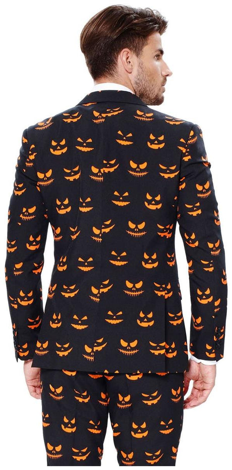 OppoSuits Men's Spooky Black Suit for Halloween Parties and Costume Events