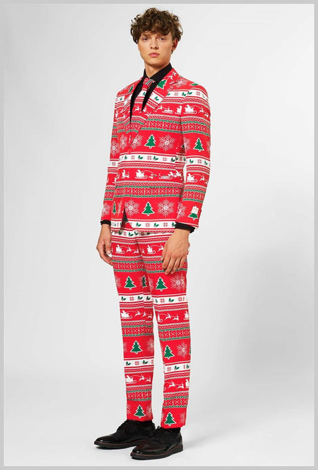 OppoSuits Men's Winter Wonderland Costume Suit for Holiday Parties Christmas Events and Family Gatherings